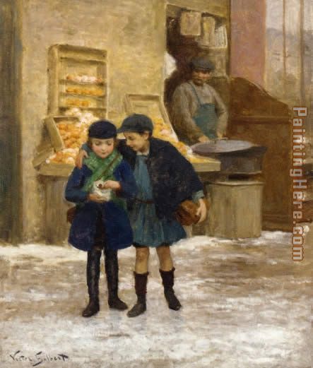 Sharing the Treats painting - Victor Gabriel Gilbert Sharing the Treats art painting
